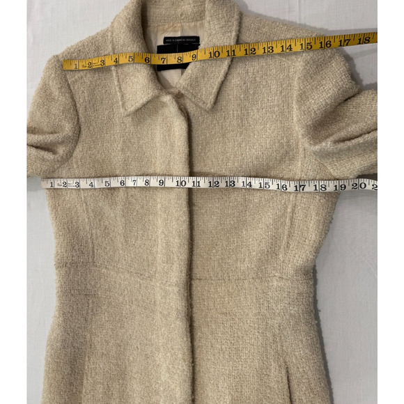 Vintage MODA International Womens Wool Boucle Coat Cream Mid Length Sz XS - Picture 9 of 13